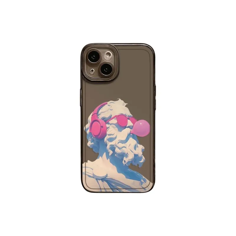 LONGYUGU Silicone Material Artistic Creative Socrates Phone Case Compatible With Apple 11/12/13/14/15/16/plus/pro/proma-2