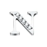 Zircon Stud Earrings with Letter N (Single)