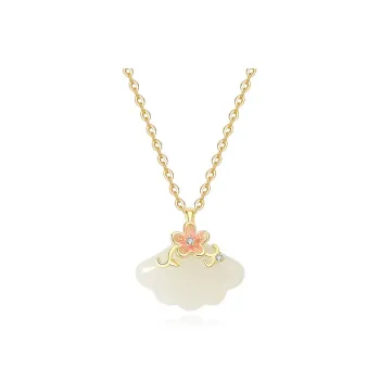 ORTAFFA Hetian Jade Necklaces Pale Greenish White Jade Women's