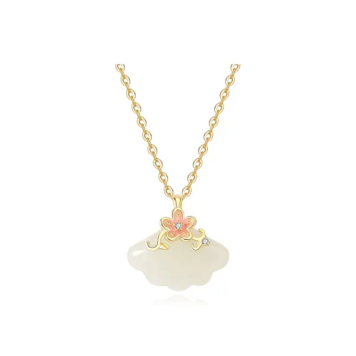 ORTAFFA Hetian Jade Necklaces Pale Greenish White Jade Women's
