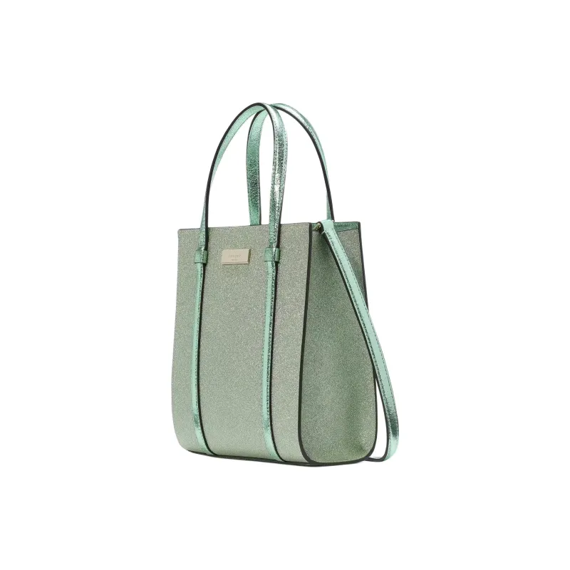 Kate Spade Shimmery Fabric Tote Bag, Shopping Bag, Shoulder Bag, Crossbody Bag, Handbag Small Size Women's Ocean Blue-1