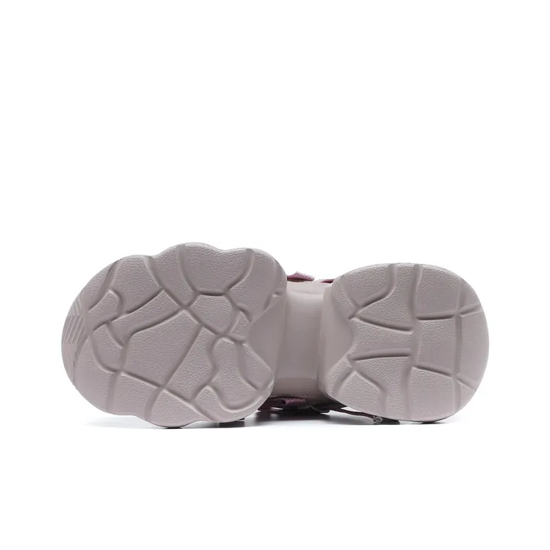 Warrior Warm And Wear Resistant Low Top Chunky Sneakers Women's Purple Silver-4