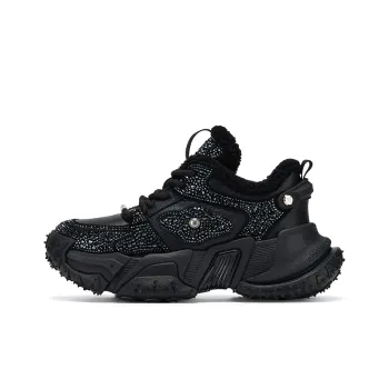 GG CC Chunky Sneakers Women's Low Top Black/Silver