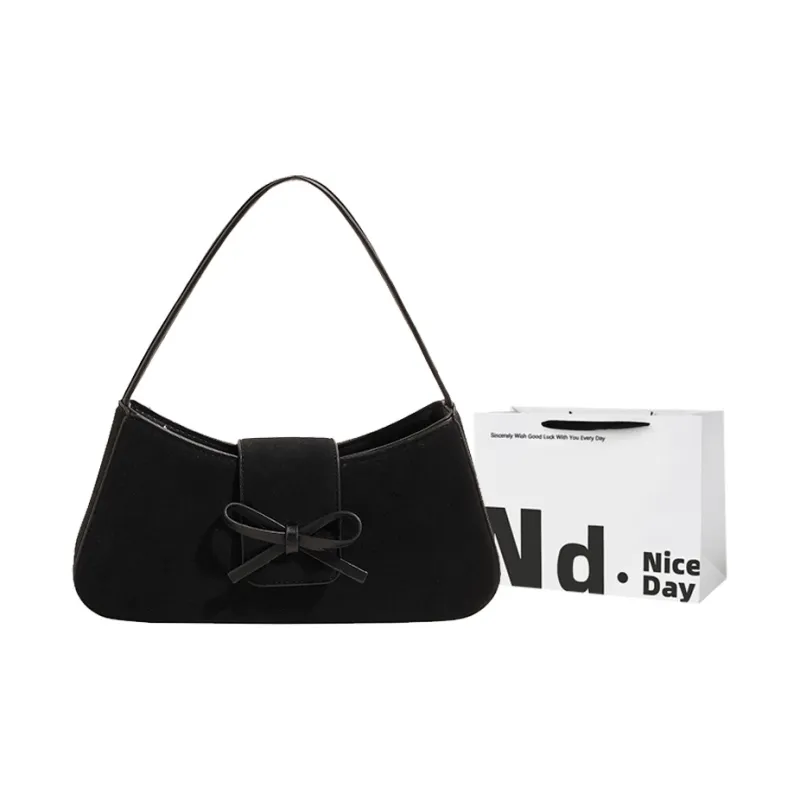 SWIMADE Suede Shoulder Bag Women's Black/Khaki/Brown/Burgundy-12