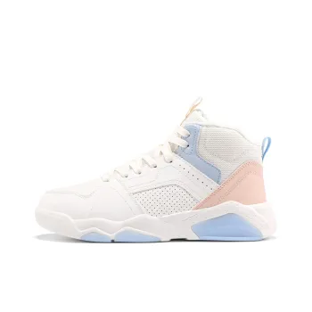 361° Warm Slip Resistant High Top Skateboard Shoes Women's White Blue Pink