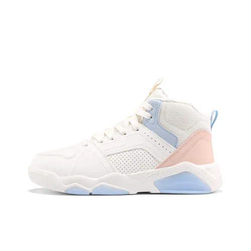 361° Warm Slip-Resistant High-Top Skateboard Shoes Women's White Blue Pink