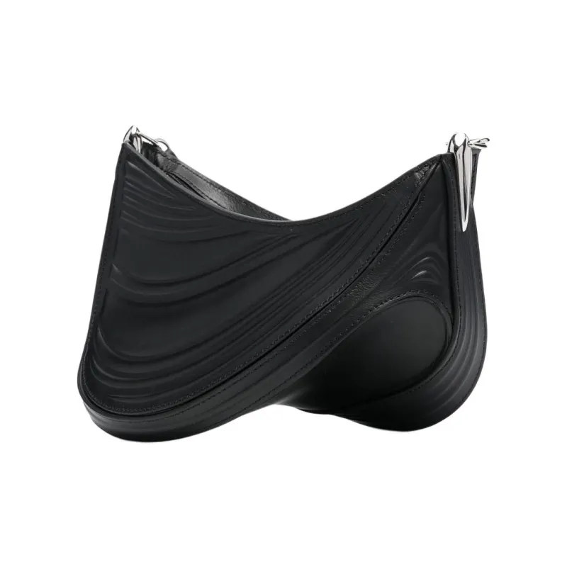 Mugler Calfskin Shoulder Bag Crossbody Bag Small Size Women's Black-1