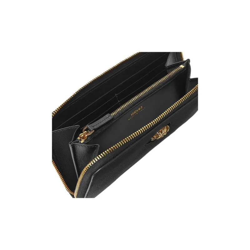FANSIZHE La Medusa Leather Clutch Wallet Women's Black-2