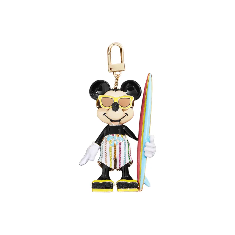 Disney Glass Stone Enamel Gold-Plated Zinc Brass Pendants Unisex Black-0