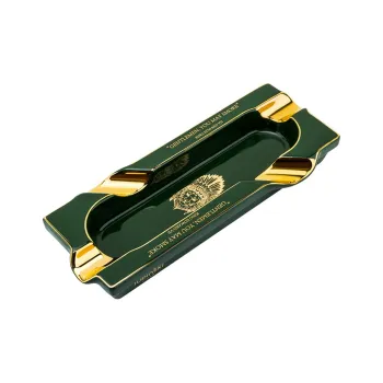 LUBINSKI Ceramic Ashtrays Green/Black/White/Yellow