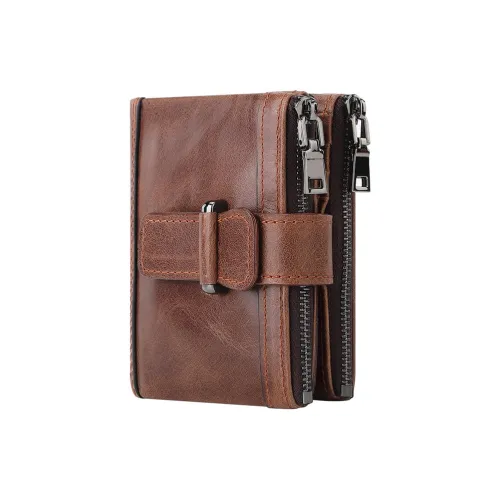 DOSRFINI Cow Leather Coin Purses Wallets Regular Men's Black/Blue/Coffee/Umber