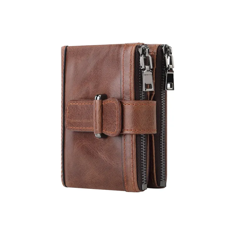DOSRFINI Cow Leather Coin Purses Wallets Regular Men's Black/Blue/Coffee/Umber-0