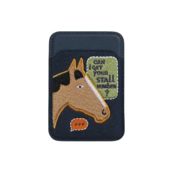 HERMES Magsafe Swift Leather Felt Card Holder Regular Women's Dark Blue