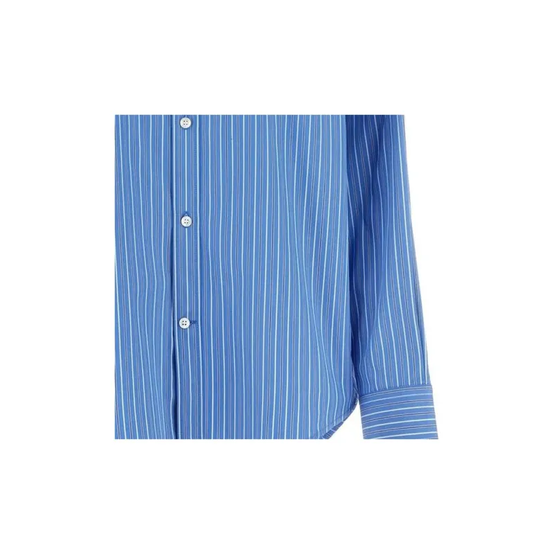 Balenciaga Striped Collared Long Sleeve Shirt-5