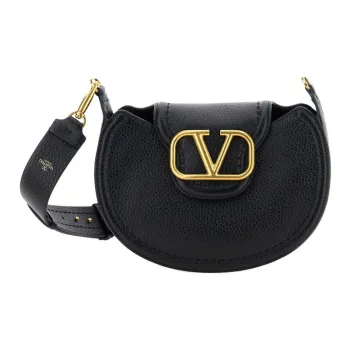 Valentino Calfskin Crossbody Bag Shoulder Bag Small Size Women's Black