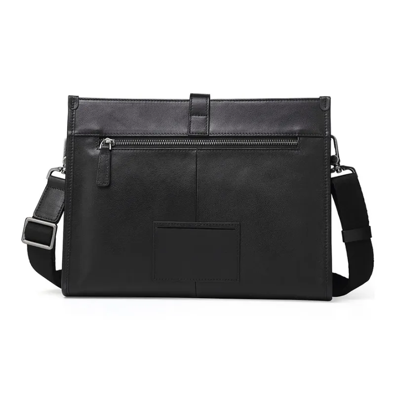 BISON DENIM Top Grain Cow Leather Crossbody Bag Shoulder Bag Regular Men's Black-2