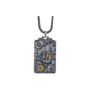 Angel Wishes 925 Sterling Silver Necklace Pendant Sweater Chain Men's