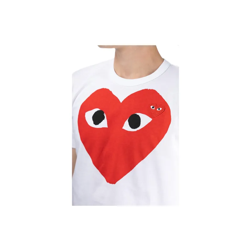 CDG Play T Shirts Unisex White-4