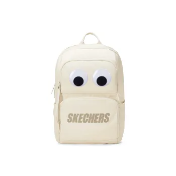 Skechers Fabric Big Eyes Backpack Regular Unisex Light Sand Yellow, Large Eyes Stickers Packaged Individually