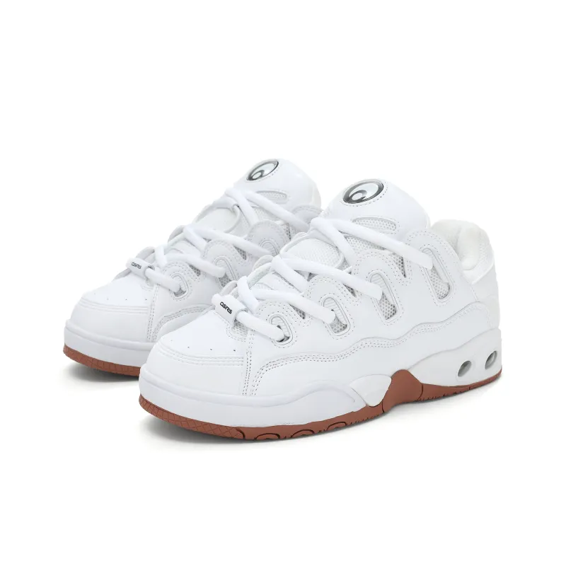 OSIRIS Cushioning Coverage Height Increasing Wear Resistant Slip Resistant Low Top Skateboard Shoes Unisex White-2