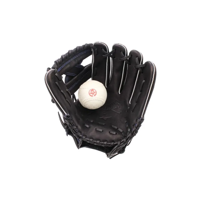 Mizuno Baseball Gloves Hitting Gloves Top Grain Cow Leather Kids' Black-2