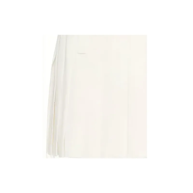 MIU MIU Logo Waistband Pleated Mini Skirt-6