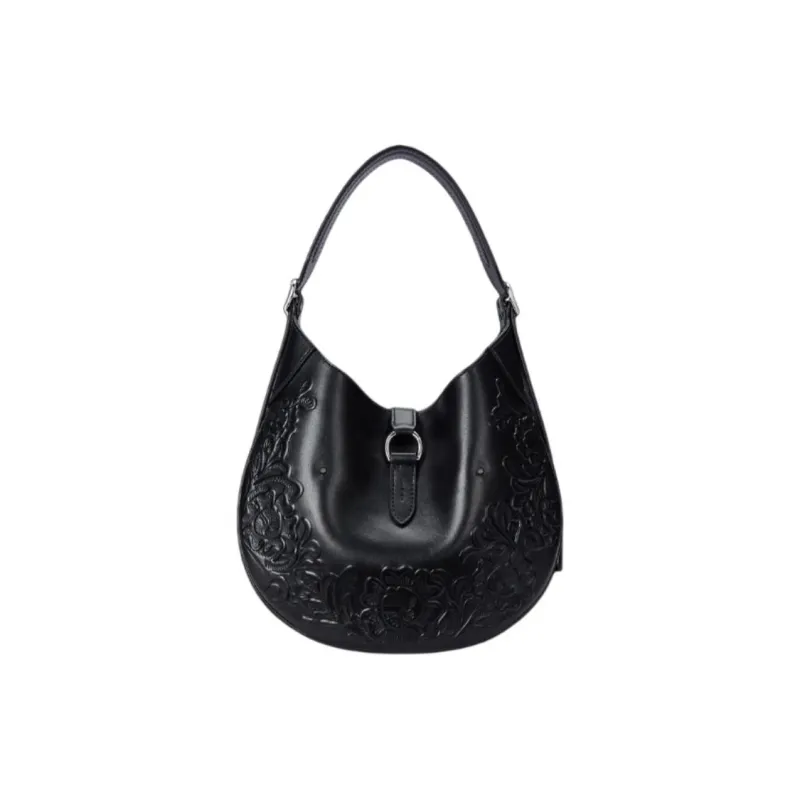 Polo Ralph Lauren Polo ID Cow Leather Portable Crossbody Bag Shoulder Bag Small Size Women's Black-2