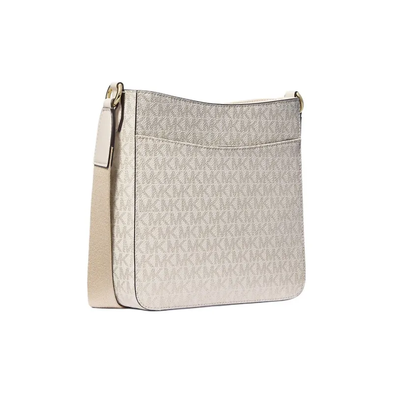 MICHAEL KORS Jet Set Travel Coated Canvas Shoulder Bag, Crossbody Bag Trumpets Women's White & Gold-1