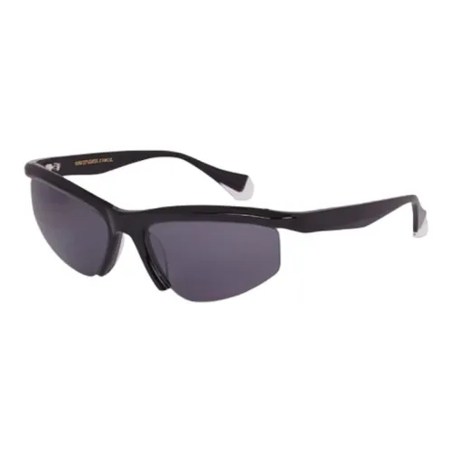 AMLUL Acetate Browline Sunglasses Women's Black