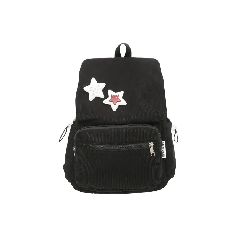 LUVISTRUE Corduroy Backpack Medium Size Women's Beige/Khaki/Black-7