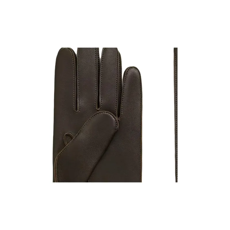 HERMES Calfskin Gloves Men's Mocha-2