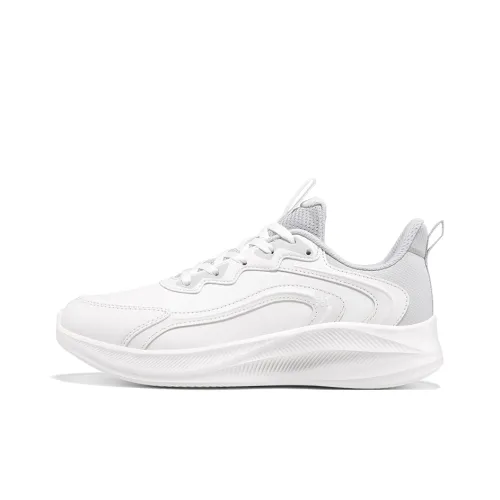 361° Yunshu Anti Slip Wear Resistant Low Top Running Shoes Women's White Gray