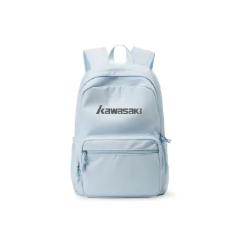 Kawasaki Fabric Backpack Travel Bag Unisex Black/Ecru/Light Blue
