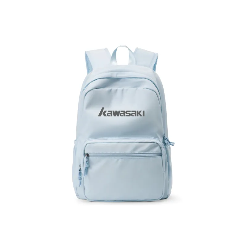 Kawasaki Fabric Backpack Travel Bag Unisex Black/Ecru/Light Blue-6