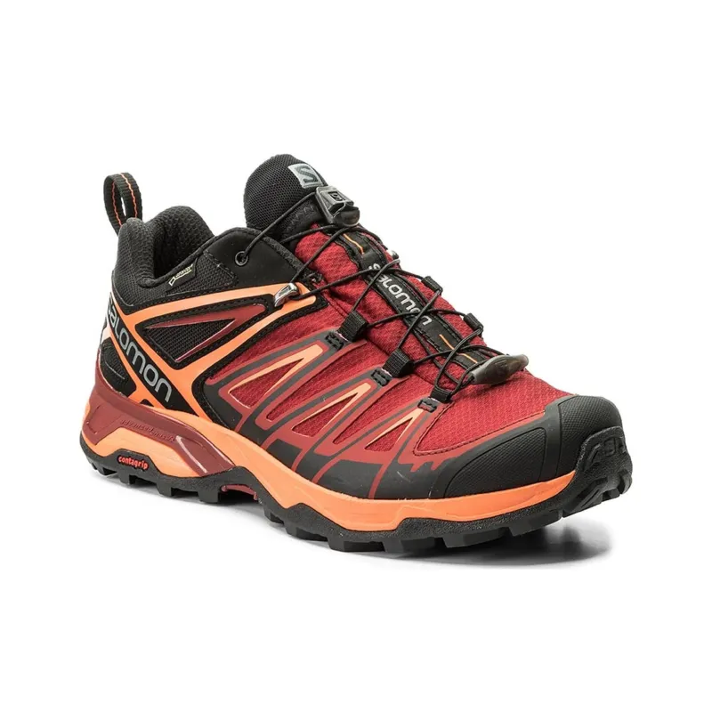 SALOMON Anti-Slip Wear-Resistant Low-Top Hiking Shoes Men's Red-1