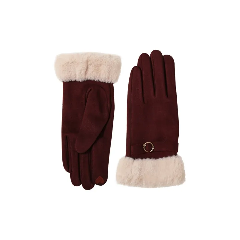 15 MINS Polyester Knit Gloves Women's Multiple Colors-7