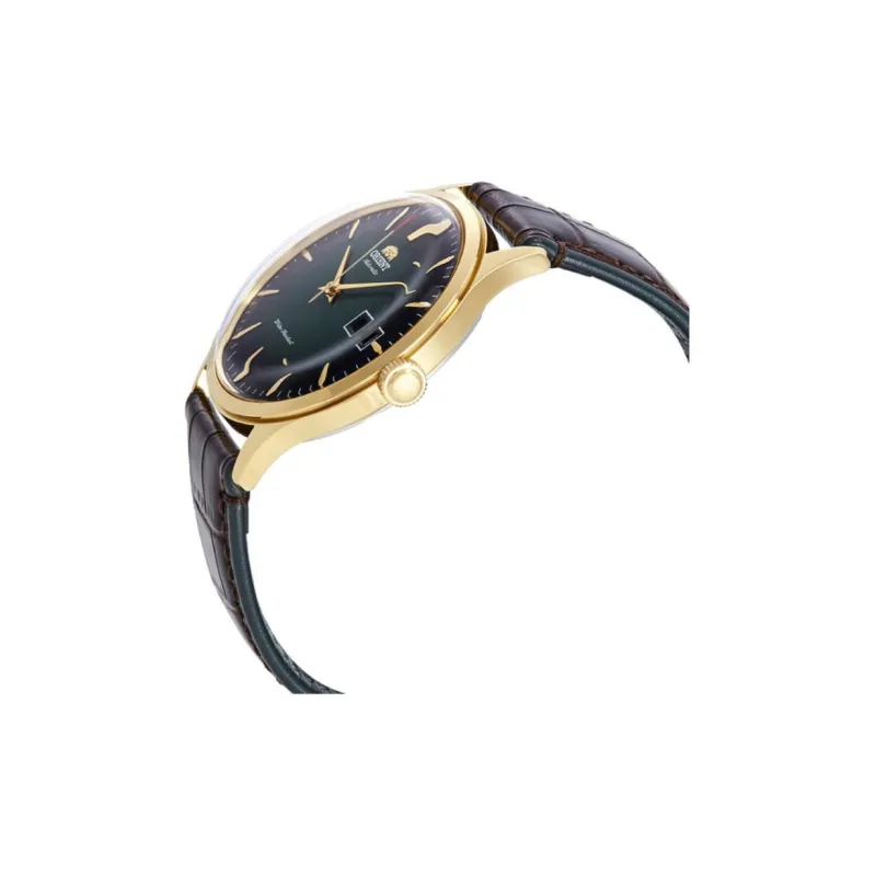 ORIENT Automatic/Manual Mechanical Movement Leather Strap Watch Men's Watches Green Dial-1