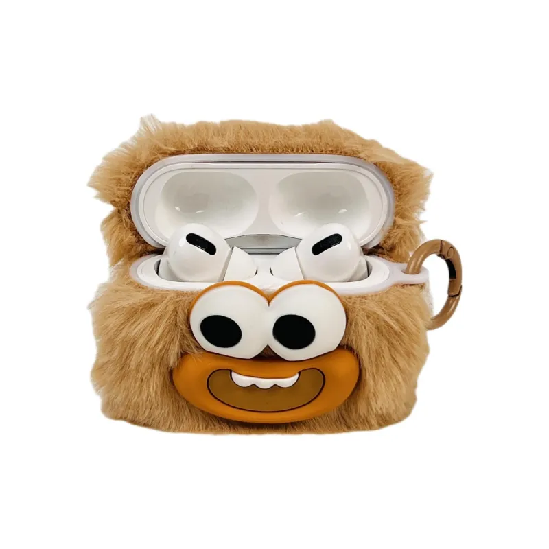 Wei Xin Compatibility Apple AirPods 4/2/3/4th Generation/AirPods Pro/Pro 2 Plush 3D Effect Sausage Lips Headphone Cases-3