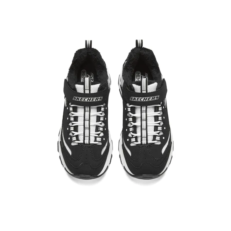 Skechers Slip Resistant Anti Kick Abrasion Resistant Low Top Kids Lifestyle Shoes Black White Teenagers-3