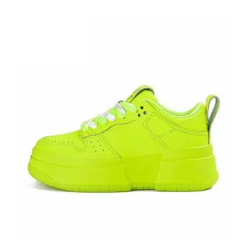NAUTICA Wear Resistant Height Increasing Low Top Skateboard Shoes Women's Neon Yellow