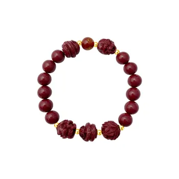 Love Reconstructed Cinnabar Bracelets Unisex