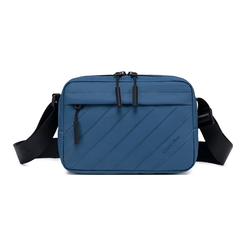 Super Five Polyester Shoulder Bag Crossbody Bag Unisex Black/Gray/Ecru/Blue-4