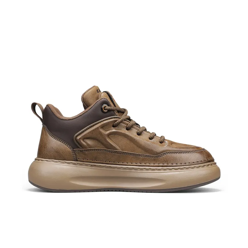 G.N.SHIJIA Casual Shoes Men Low Top Yellow/Black/Khaki-7