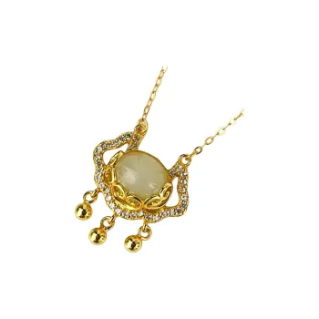 Oriental Jade Necklaces Pale Greenish White Jade Women's