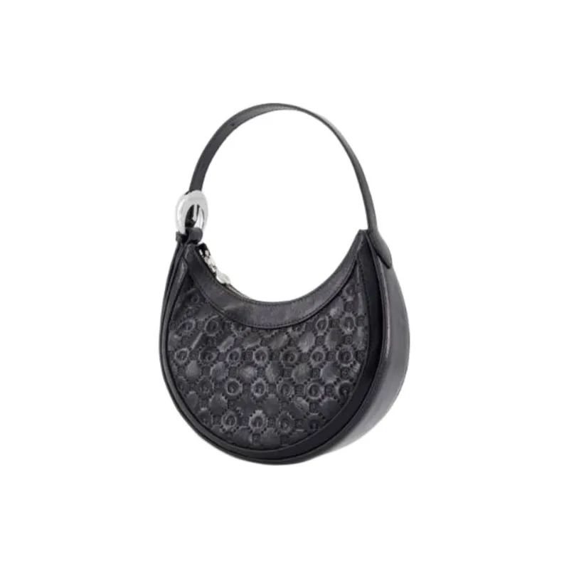 Marine Serre Calfskin Handbag, Shoulder Bag Mini Women's Black-1