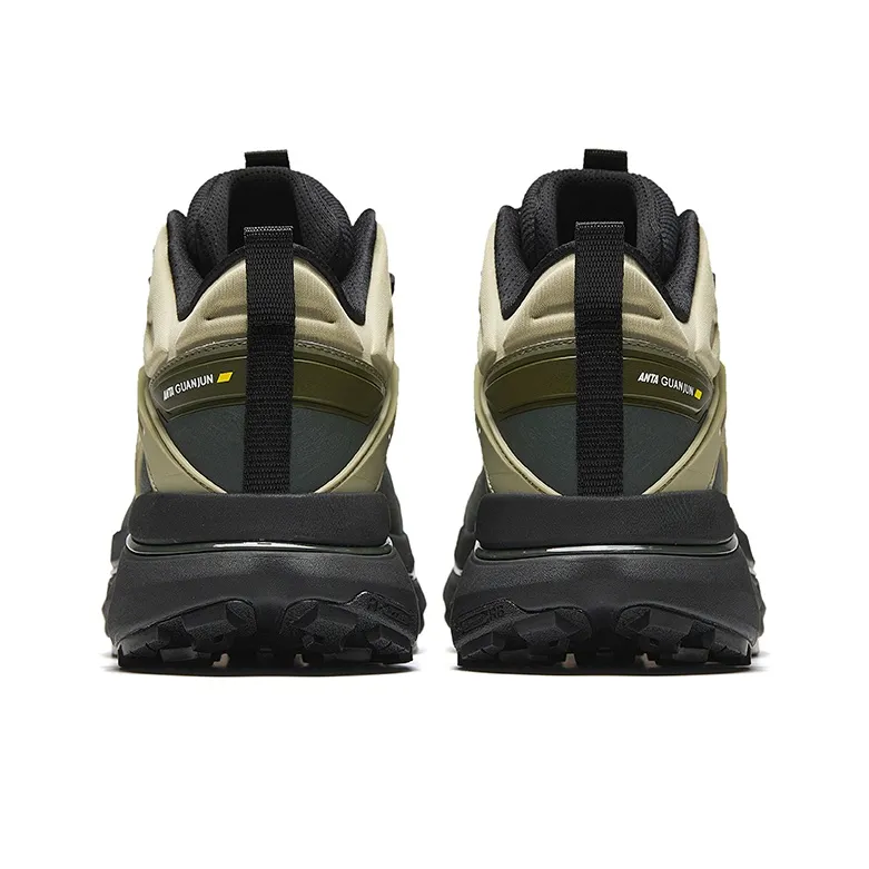 Anta Open Mountain V2 Anti-Slip Wear-Resistant Mid-Top Outdoor Shoes Men's Green Black-3