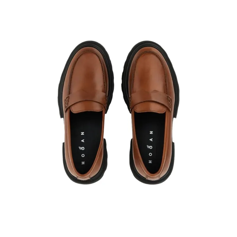 HOGAN Round Toe Slip On Loafers Women's-4