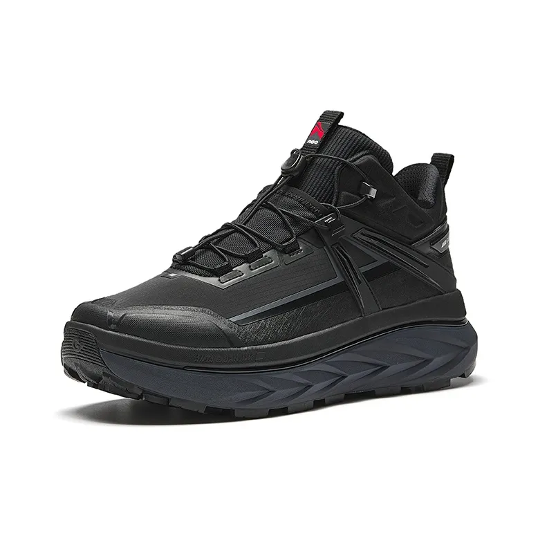 Anta Open Mountain V2 Anti Slip Wear Resistant Mid Top Outdoor Shoes Men's Basic Black-1