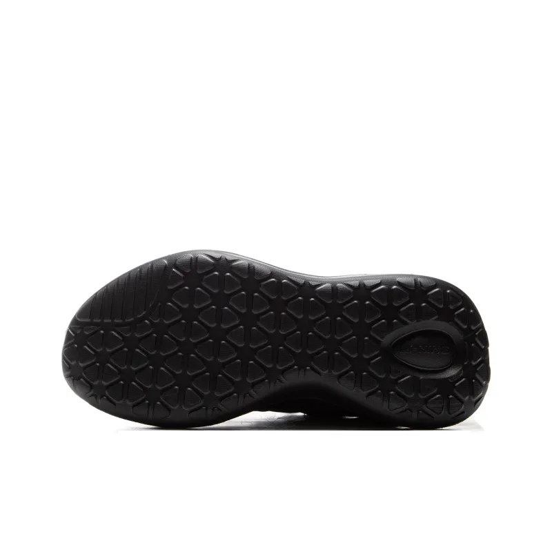 LiNing Cloud Wave Lace Cushioning, Slip Resistant, And Abrasion Resistant Low Top Casual Shoes Women's Black-6