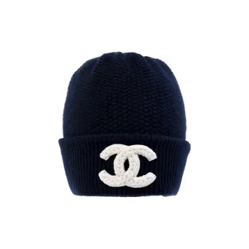 CHANEL Cashmere Beanies Unisex Blue